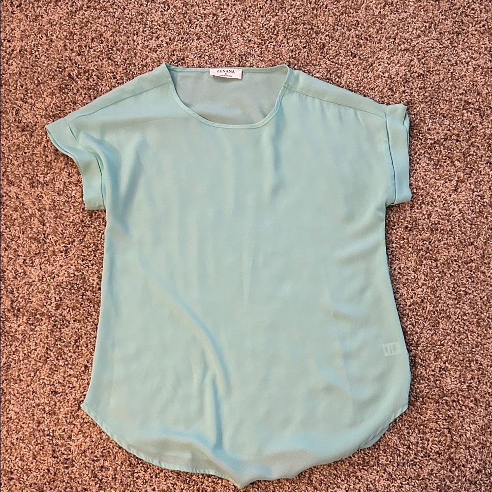 Zenana Sheer Mint Green Tunic top